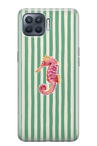 FLAMENKO حافظة هاتف شفافة متوافقة مع هاتف أوبو رينو 4 لايت سيتاشي منقوش