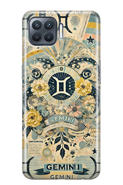 FLAMENKO حافظة هاتف شفافة متوافقة مع هاتف اوبو رينو 4 لايت توينز برج د منقوش