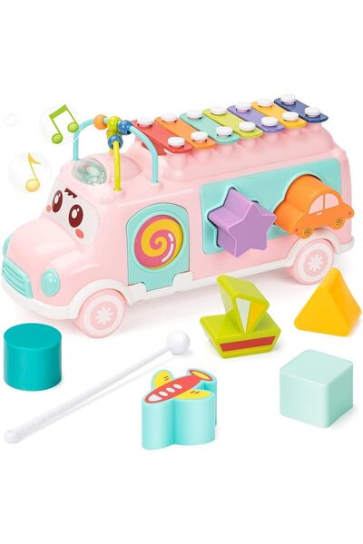 Generic Multifunctional Xylophone Bus Toy