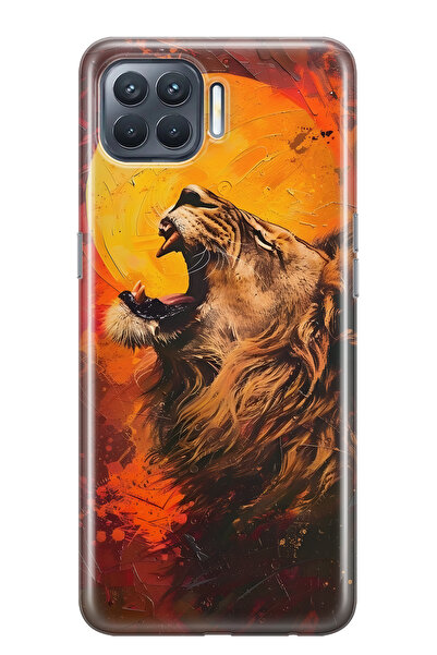 FLAMENKO حافظة هاتف شفافة متوافقة مع هاتف أوبو رينو 4 لايت أصلان منقوش