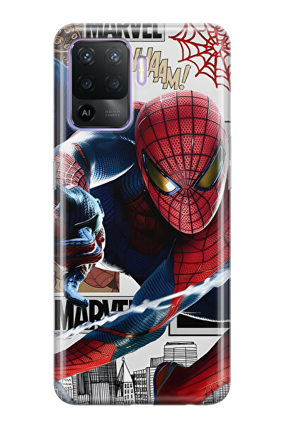 FLAMENKO حافظة هاتف شفافة متوافقة مع هاتف أوبو رينو 5 لايت سوبر هيرو منقوش