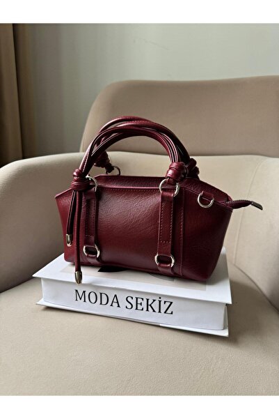 Moda Sekiz Women's Timeless Trend Model Metal Accessory Detail Crisscross Str...