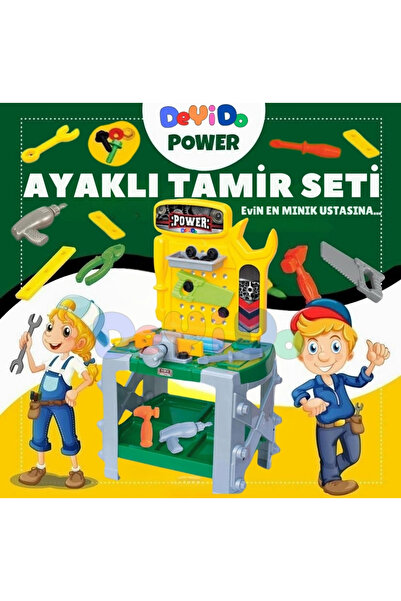 Empressco Power Tezgahlı Ayaklı Tamir Seti Oyuncak Büyük Boy Masalı Tamirci S...