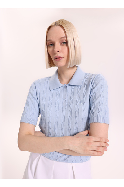 Fabrika Mavi Kadın Regular Fit Saç Örgü Kazak F6SL-KZK0117