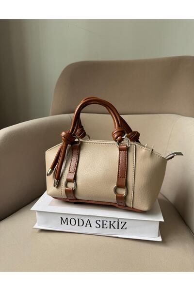 Moda Sekiz Women's Timeless Trend Model Metal Accessory Detail Crisscross Str...