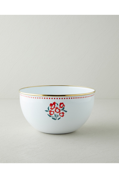 English Home Bright Parade Emaye Karıştırma Kabı 4 Lt Kırmızı - Beyaz