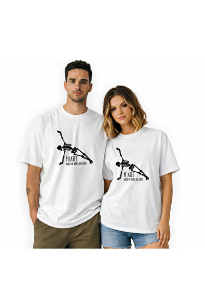 Kidilia Pilates İskelet Figürlü Unisex Bisiklet Yaka Tasarım Tshirt