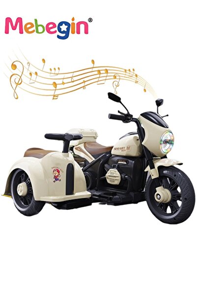 MEBEGIN دراجة نارية كهربائية للأطفال مع عربة جانبية ومساحة تخزين، دراجة نارية...