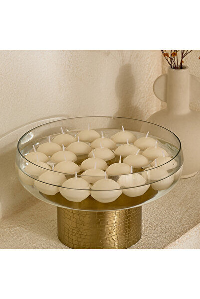 Home Box مجموعة شموع لونا العائمة غير المعطرة، 24 قطعة - 4.5 ساعة