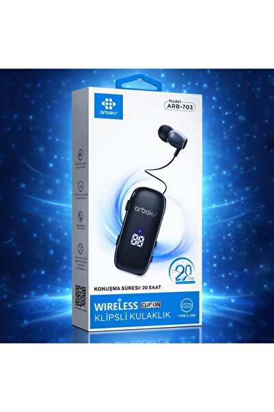 Arbaks Makaralı Wireless Klipsli Kulaklık – 20 Saat – ARB-703