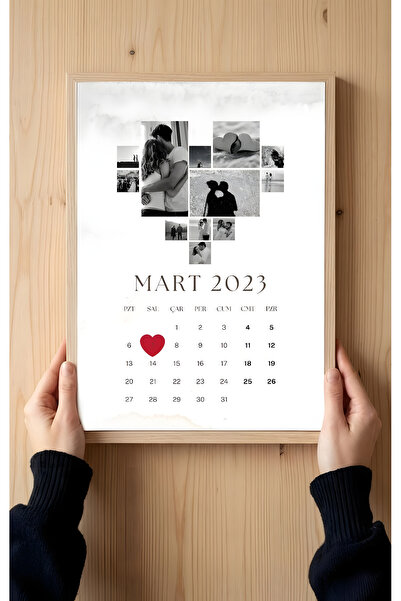 DEKORASOR Sevgiliye Kişiye Özel Tanışma Günü Hediyesi Takvimli Fotoğraf Kolaj...