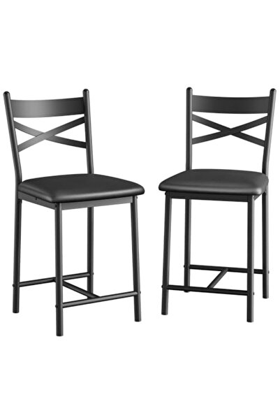 Garvee Set of 2 Modern 26-Inch PU Leather Bar Stools with X-Back & Thick Cushion