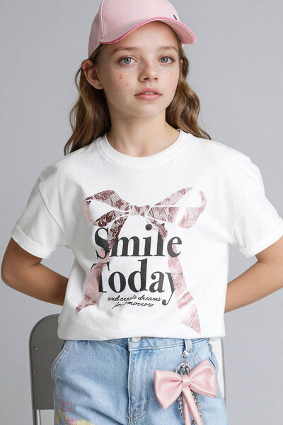 DeFacto 26Y801002477 Εκρού Κοριτσίστικο Μπλουζάκι G1768A8/ER85