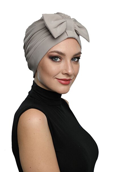 ÇİĞDEM AYDIN Çi̇ğdem Aydinfiyonklu Beige Ready-To-Wear Turban Hijab Pool Cap