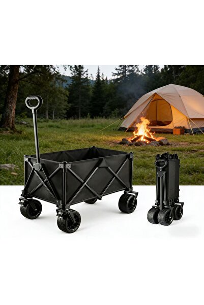 Generic Collapsible Folding Wagon Cart with All Terrain Wheels Grocery Wagons...
