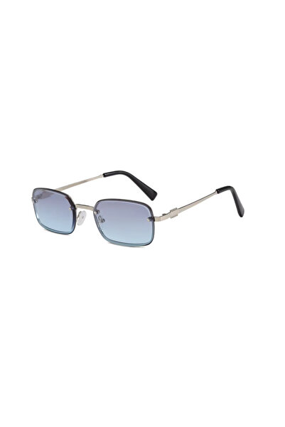 Toz Vintage Ormin Gray Frame Gradient Glass Metal Rectangular Black Glass Uni...