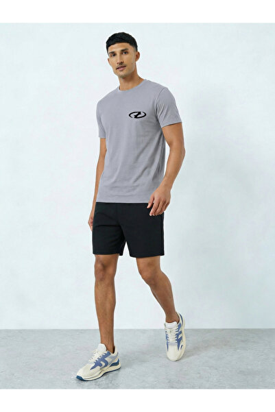 Take Two By Styli Men Grey Graphic T-Shirt and Shorts Co-Ords