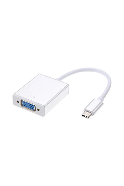 BSMBIOO Type-C To Cable Converter USB-C To VGA HDTV Adapter Silver
