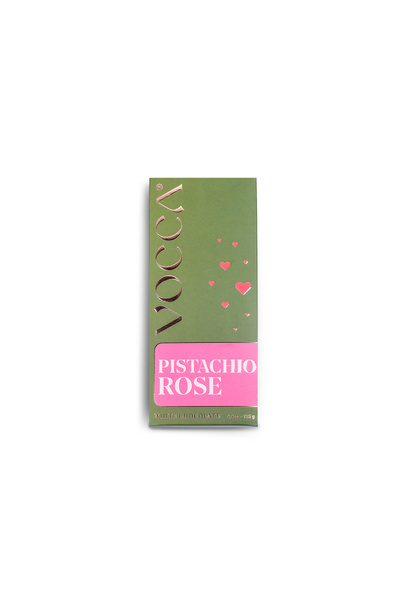 Vocca Chocolatier Vocca Pistachio Rose in White Chocolate Bar-125g