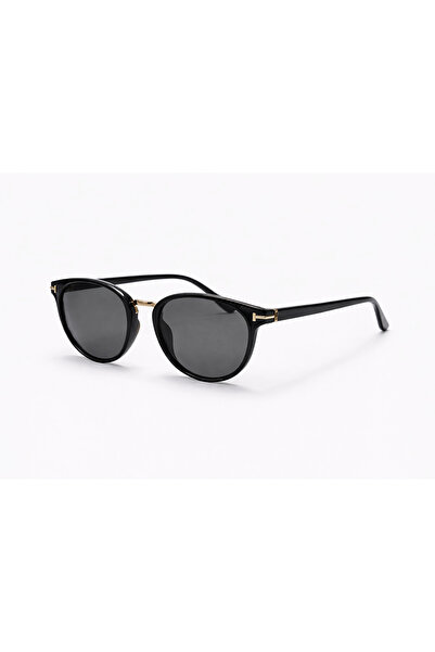 Toz Vintage Jalvar Black Retro Oval Bone Frame Gold Detailed Unisex Uv400 Vin...