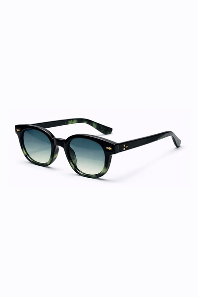 Toz Vintage Surlin Green Patterned Retro Bone Frame Unisex Uv400 Vintage Retr...