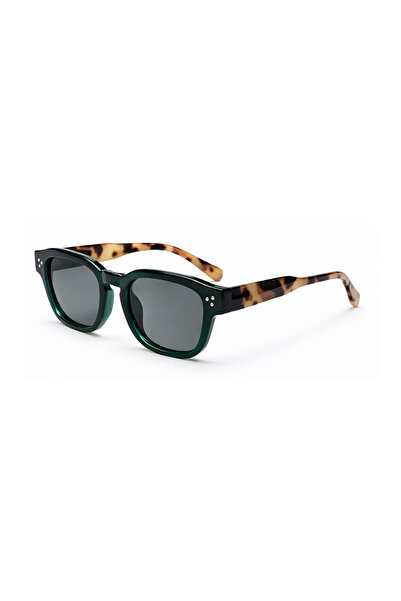 Toz Vintage Narkel Green Leopard Printed Pack Retro Square Bone Frame Unisex ...