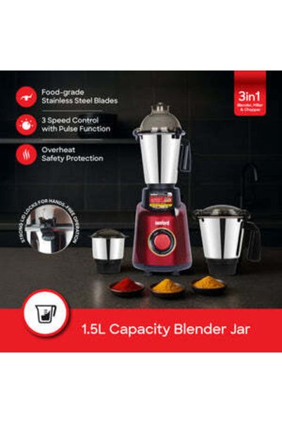 Sanford 3-in-1 Mixer Grinder 800 W with Stainless Steel Jars