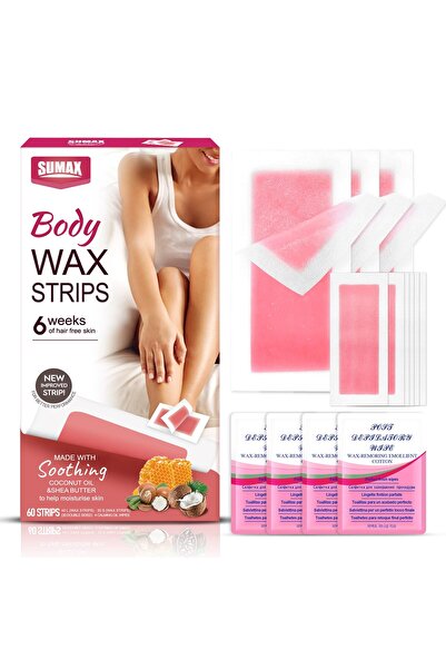 Arabest 60-Count Body Wax Strips, Hair Removal Kit for Bikini Facial Eyebrows...
