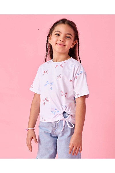 REDTAG Girls White Printed T-Shirt