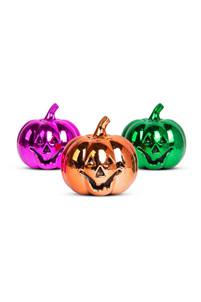 FAMİLY Halloween pumpkin decoration - shiny - 6 cm - 3 colors / pack