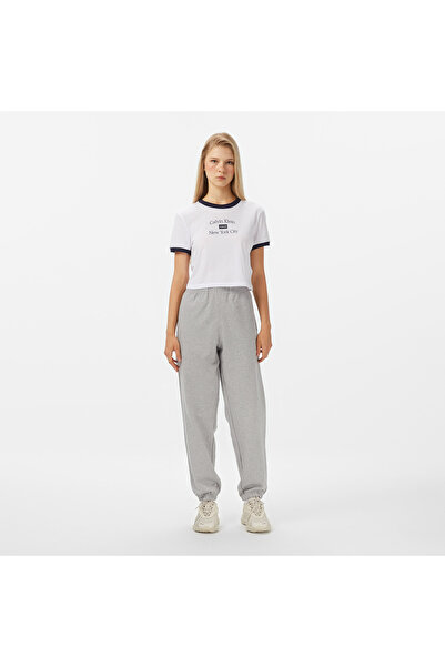 Calvin Klein Monologo French Terry Jogger Kadın Gri Eşofman Altı
