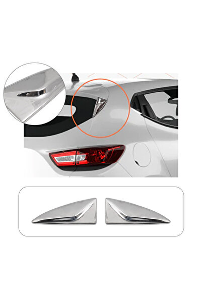BRSPLAST Renault Clio 4 Uyumlu Krom Arka Cam Rüzgarlık Üçgeni Paslanmaz Çelik