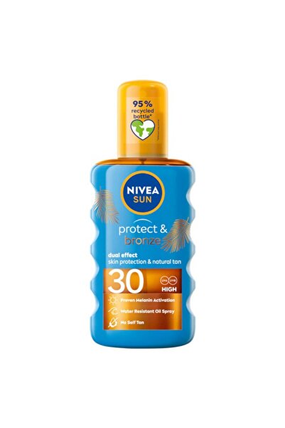 NIVEA Set of 2 x Sun Protect & Bronze Self-Tanning Oil with Solar Protection,...
