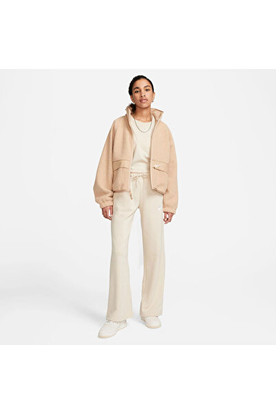 Nike NSW Club Fleece Pant Wide Kadın Krem Bol Paça Eşofman Altı fb2727-126