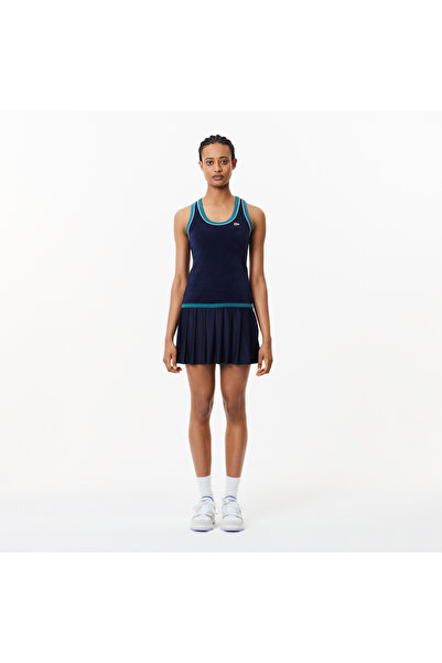 Lacoste Kadın Flare Fit Askılı Lacivert Elbise