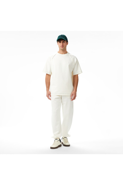 Lacoste x House of SuperStep Slim Fit Erkek Beyaz Eşofman Altı