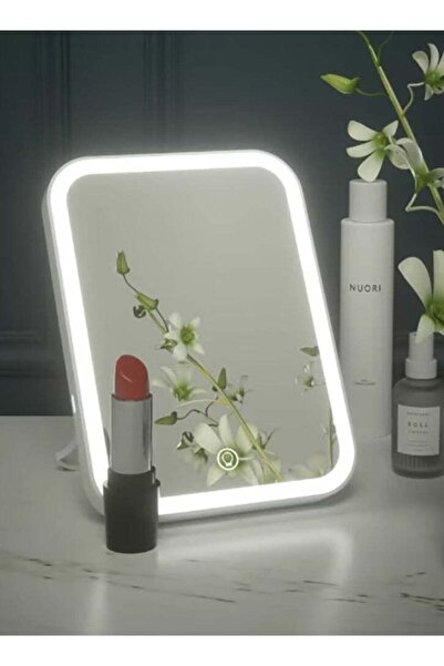 Arabest مصباح مرآة مكياج LED محمول قابل لإعادة الشحن عبر منفذ USB، أبيض اللون