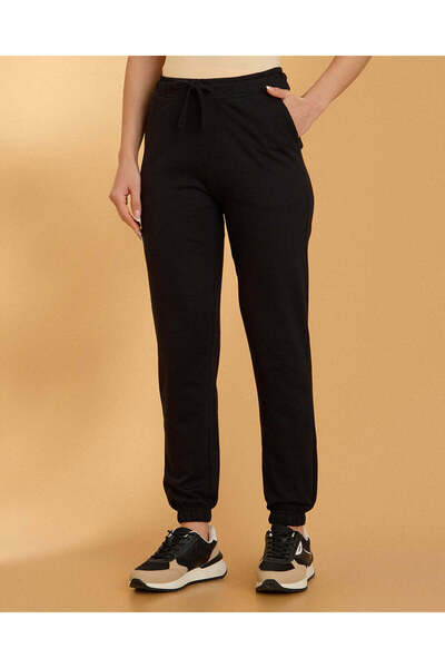 REDTAG Women Black Basic Active Jogger