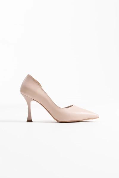 Belinora Pantofi cu toc din piele bej pentru femei TR08MS45P