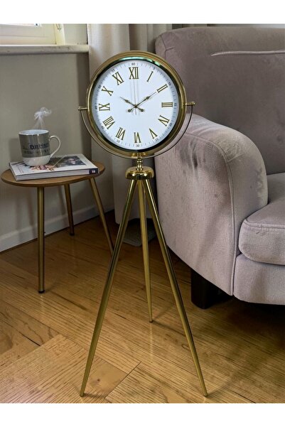 Leyaton Elite Roman Numeral Gold Tripod Stand Clock Rvryt-Rs345