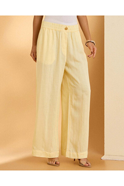 REDTAG Women Beige Wideleg Trouser