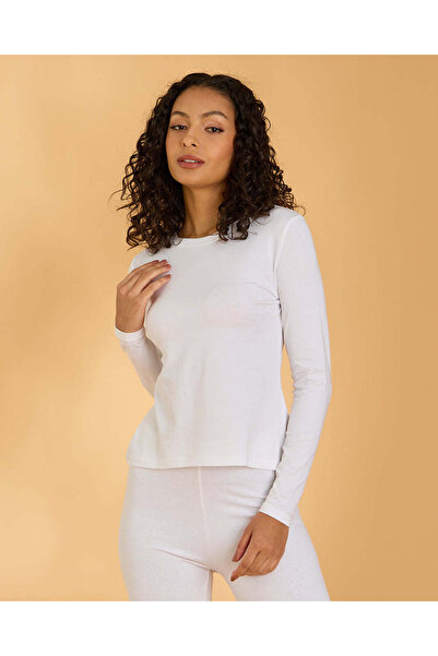 REDTAG Women White Basic Full Sleeve T Shirt