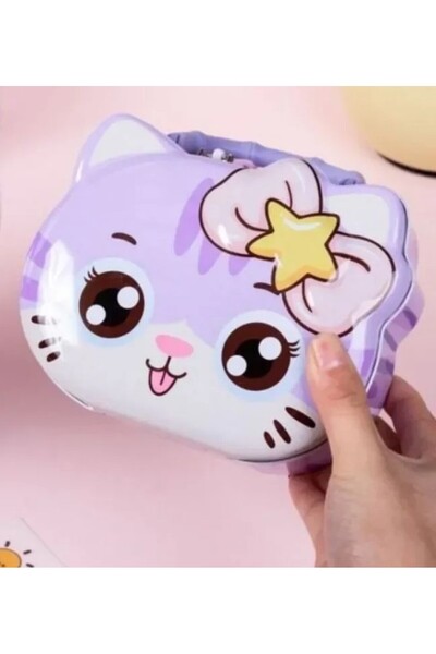 Brother Toys Cat Figured Metal Lockable Piggy Bank Money Box Cute Mini Safe S...