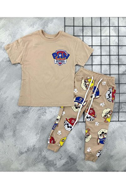 BEBEMER Zr 7021 Paw Petrol Printed Set (3-8 Years) Beige