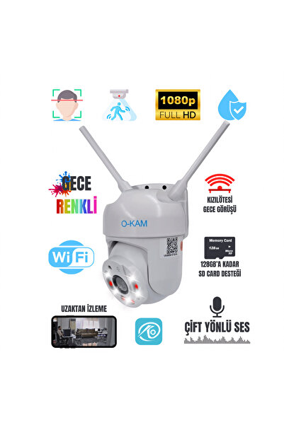 KARER O-KAM 3031 3MP WiFi Güvenlik Kamerası Gece Renkli 355° Döner Çift Yön S...