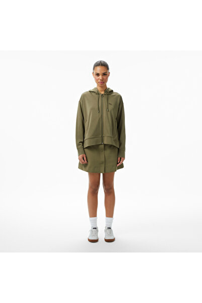 Lacoste Fusta kaki cu croială clasică pentru femei
