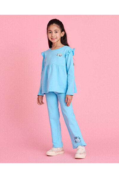 REDTAG Girls Blue 2 Piece Top and Pants Set