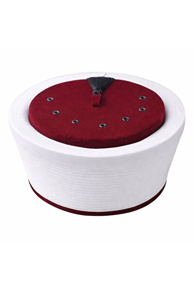 İkranur Имамска тюрбана с плътна превръзка, бордо, много лека, от филц, 175 г