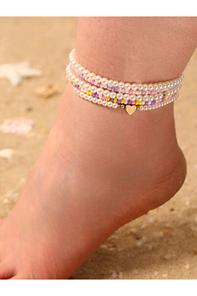 Take Two By Styli Set of 5 - Girls Beaded Anklet