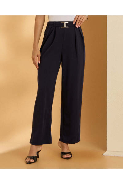 REDTAG Women Navy Wide Trouser